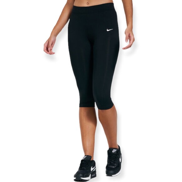 Nike Dri-FIT Leg-A-See Black Capri Tights - Picture 1 of 6